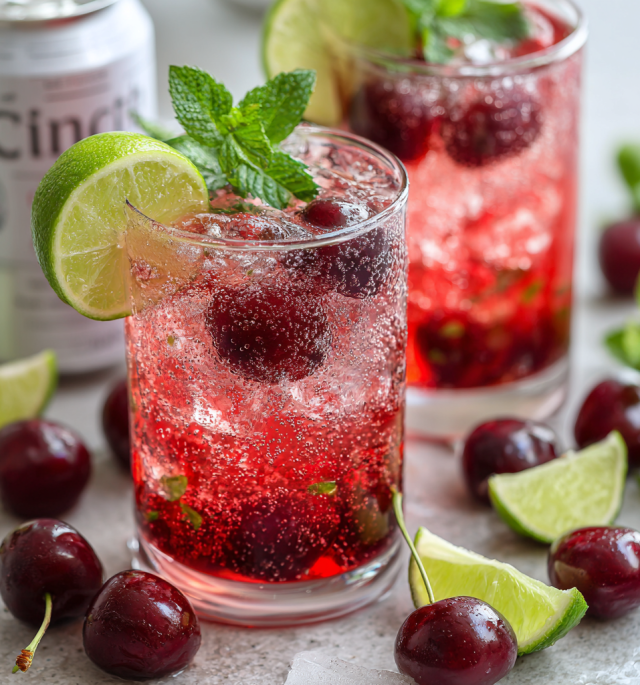 Sparkling Cherry Lime Mocktail