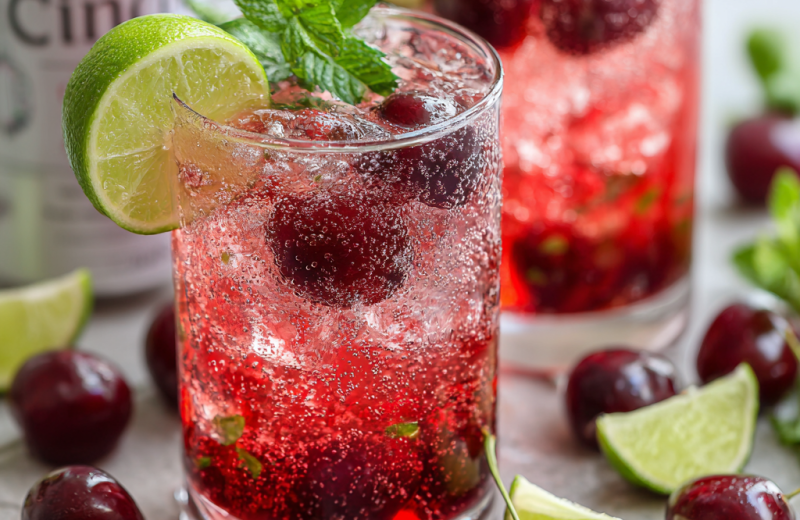 Sparkling Cherry Lime Mocktail