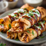 Honey BBQ Slow Cooker Chicken Taquitos