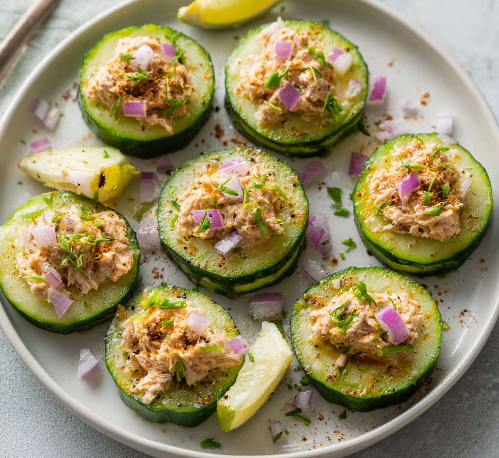 Crispy Cucumber Tuna Bites