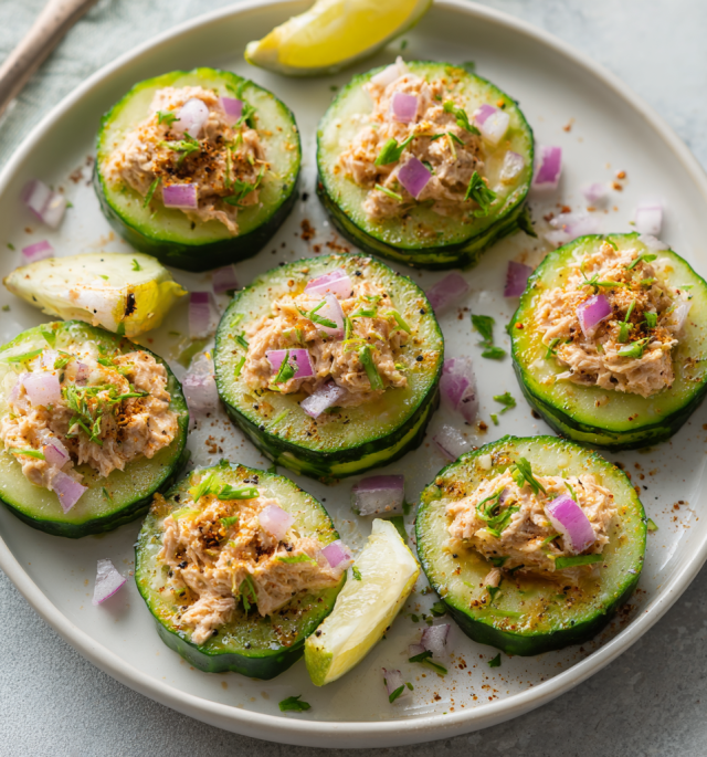 Crispy Cucumber Tuna Bites