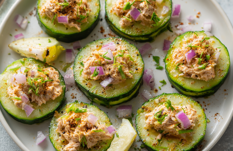 Crispy Cucumber Tuna Bites