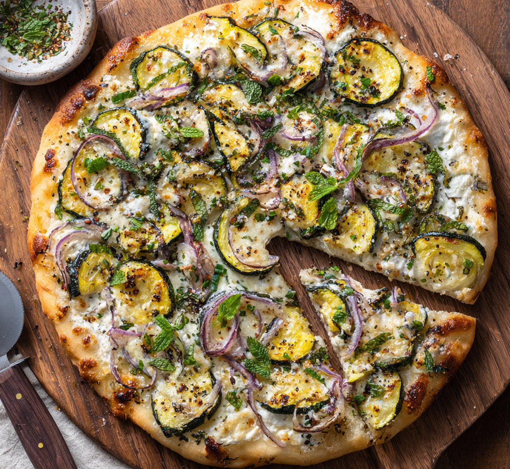 Zucchini Ricotta Pizza
