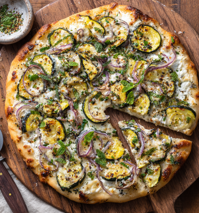 Zucchini Ricotta Pizza