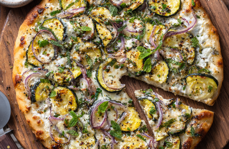 Zucchini Ricotta Pizza