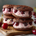 Chocolate Cherry Ice Cream Sandwiches