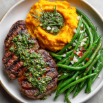 Garlic Herb Steak with Mashed Sweet Potato