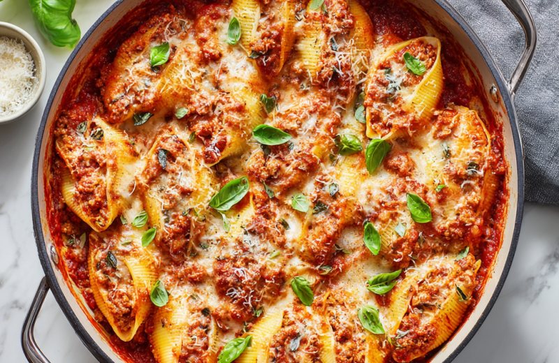 Turkey Bolognese Stuffed Shells