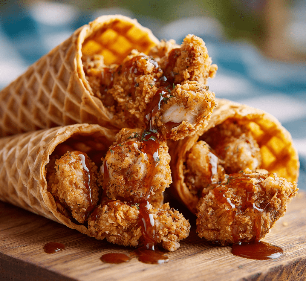 Crispy Chicken & Waffle Cones