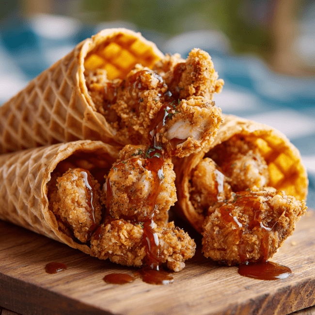 Crispy Chicken & Waffle Cones