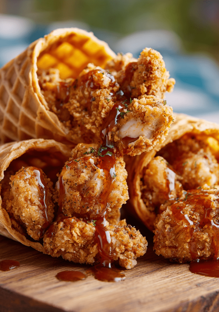 Crispy Chicken & Waffle Cones