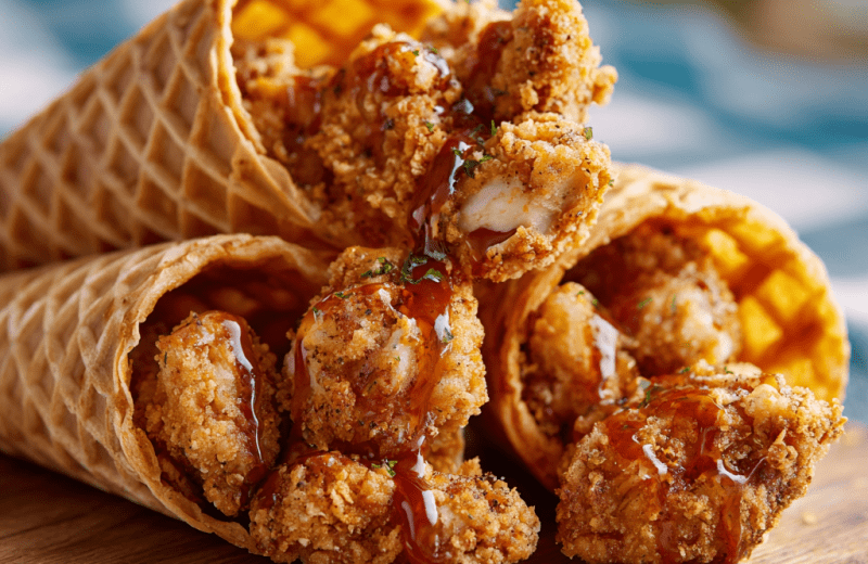 Crispy Chicken & Waffle Cones