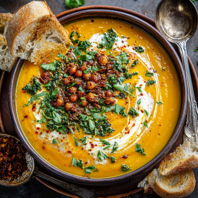 Curried Carrot Soup with Ginger and Coconut Milk