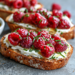 Raspberries & Chive Butter Toasts