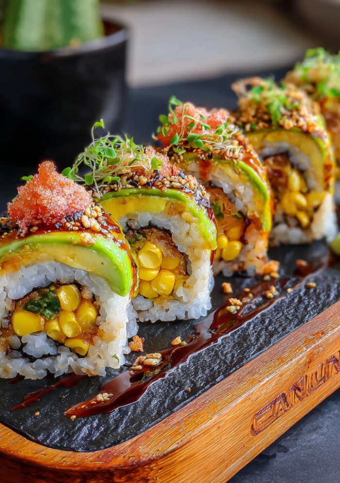 Avocado & Corn “Sushi” Rolls