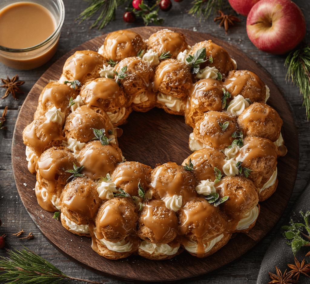 Caramel Apple Cider Éclair Wreath
