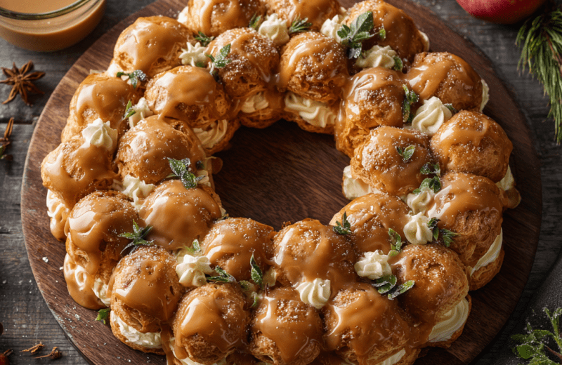 Caramel Apple Cider Éclair Wreath