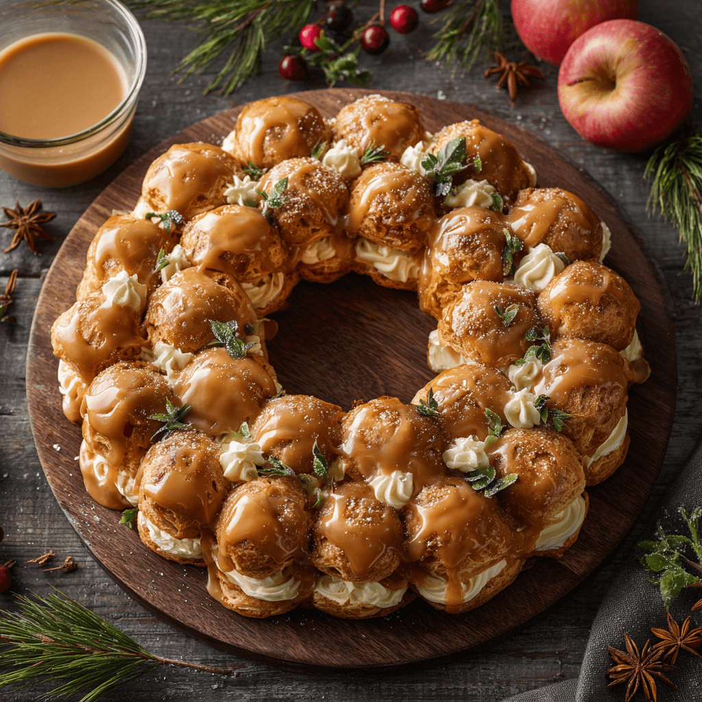 Caramel Apple Cider Éclair Wreath