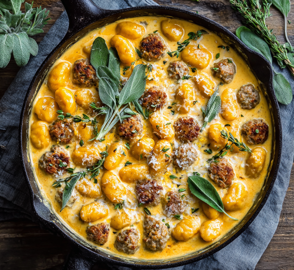 Creamy Butternut Squash Gnocchi with Sausage