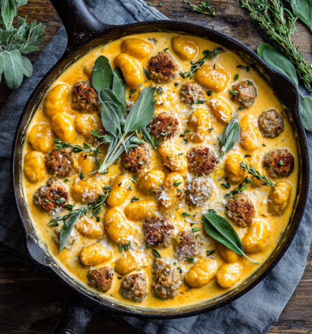 Creamy Butternut Squash Gnocchi with Sausage
