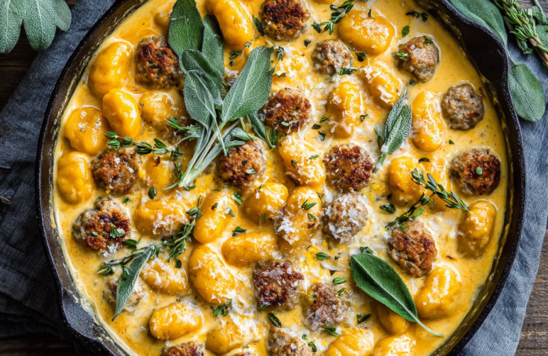 Creamy Butternut Squash Gnocchi with Sausage