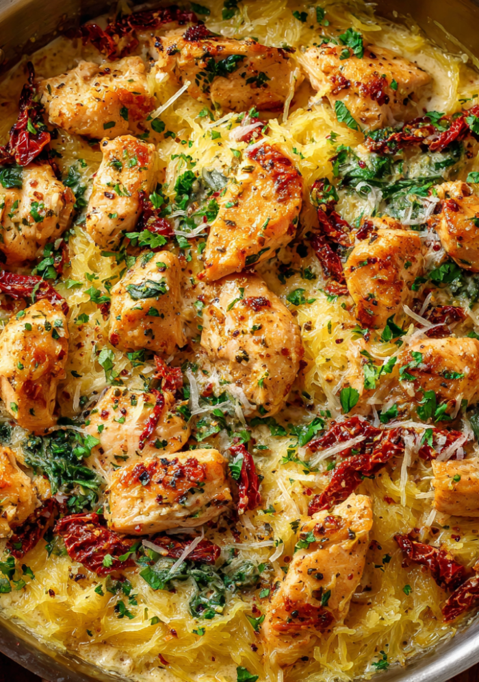 Tuscan Chicken and Spaghetti Squash