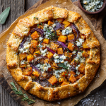 Savory Butternut Squash Galette with Herbed Cheese & Gorgonzola