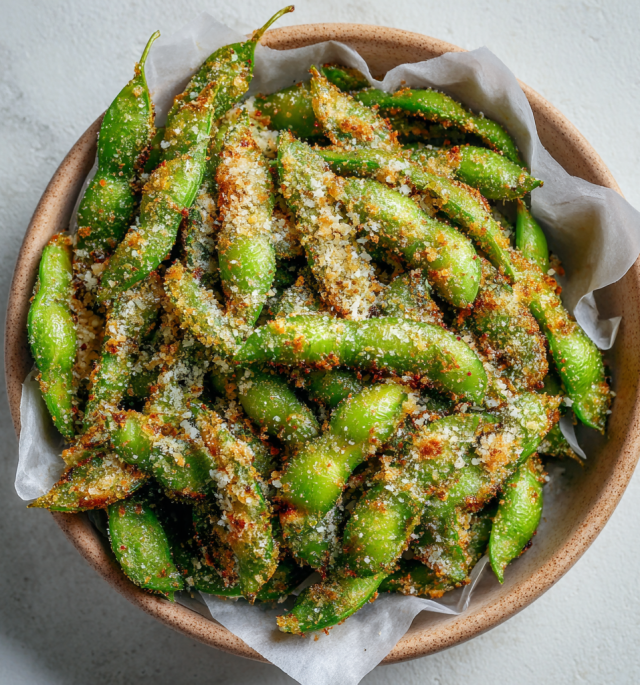 Crispy Parmesan Garlic Edamame Recipe