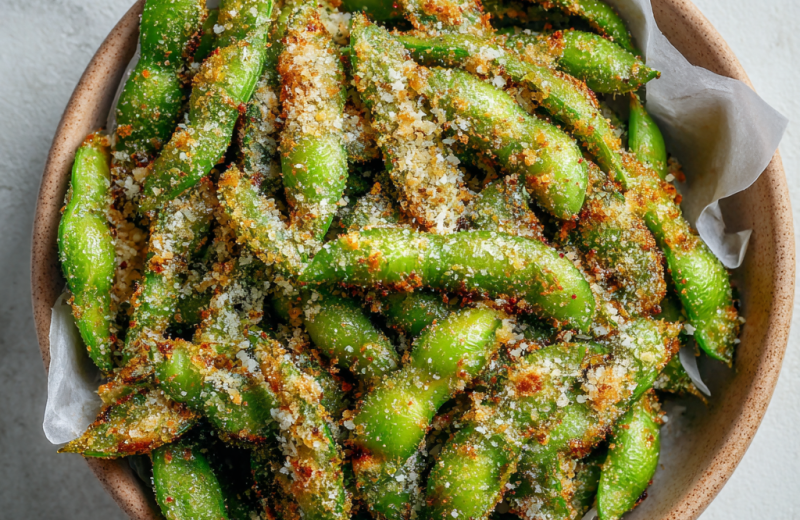 Crispy Parmesan Garlic Edamame Recipe