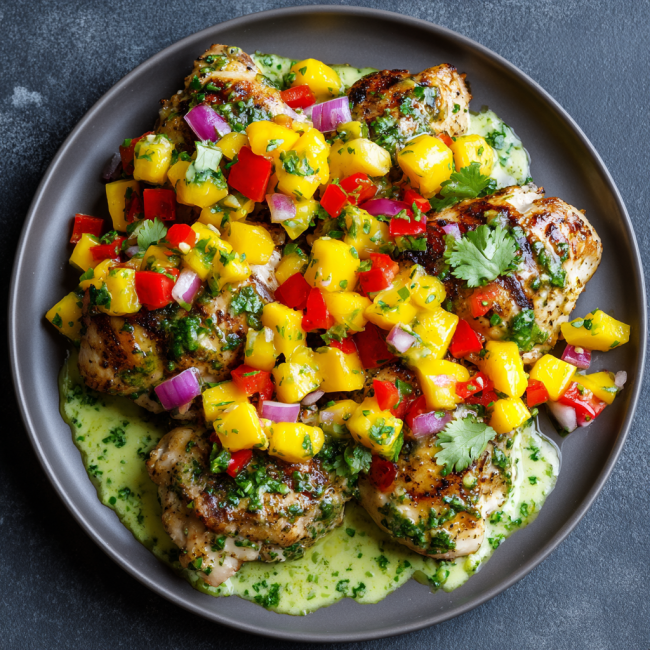 Cilantro Lime Chicken With Mango Salsa