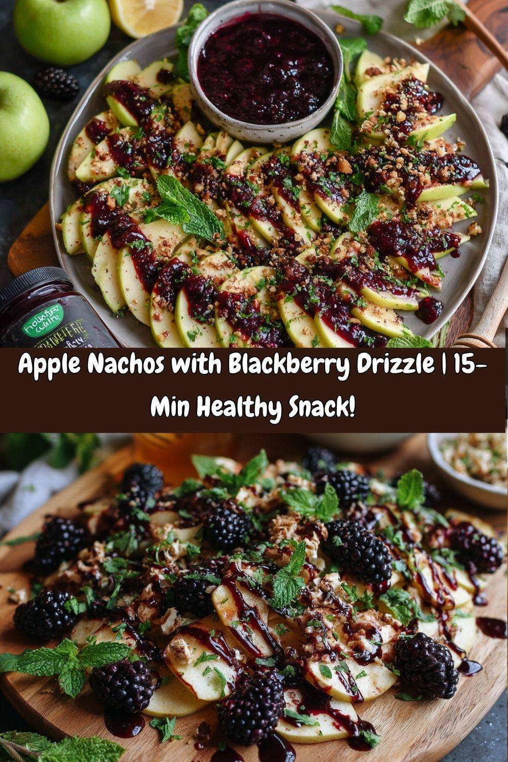 Apple Nachos with Blackberry Drizzle