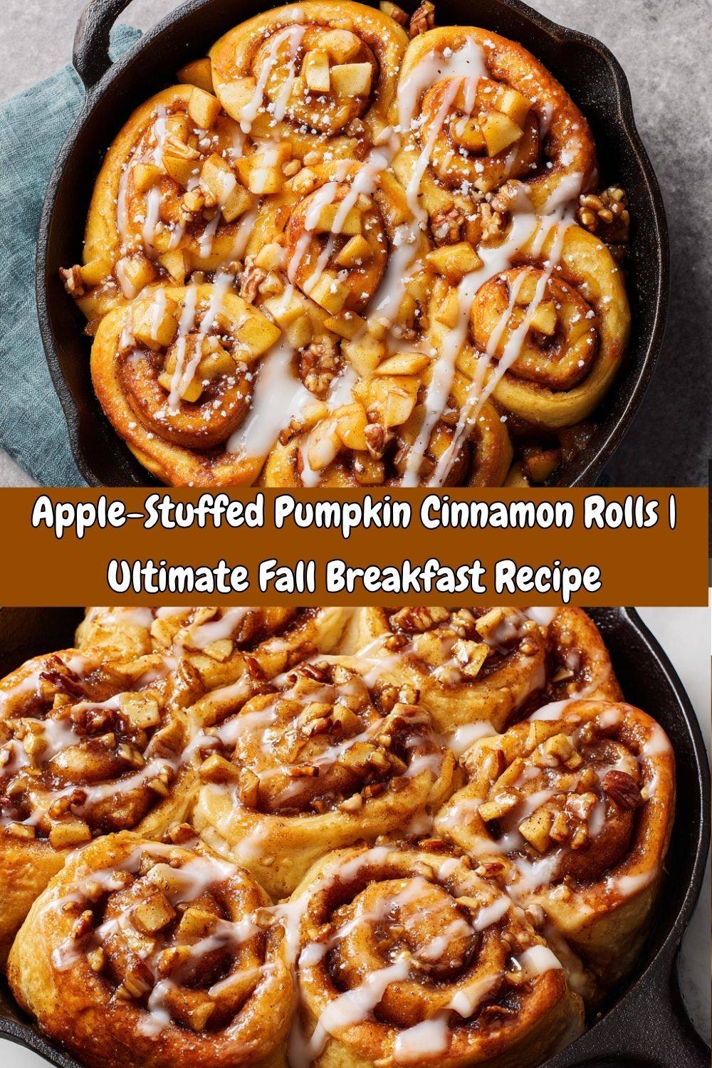 Apple-Stuffed Pumpkin Cinnamon Rolls