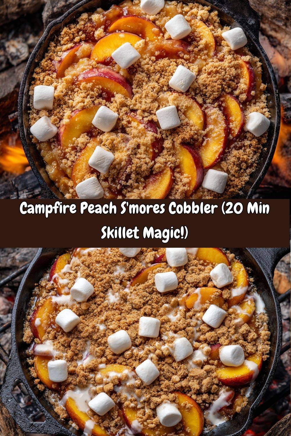 Campfire Peach S’mores Cobbler