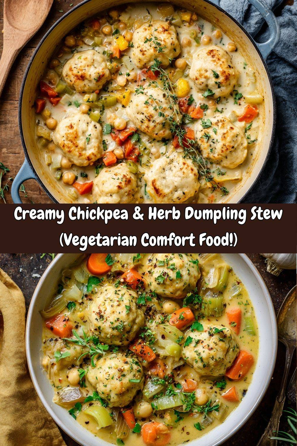 Creamy Chickpea & Herb Dumpling Stew