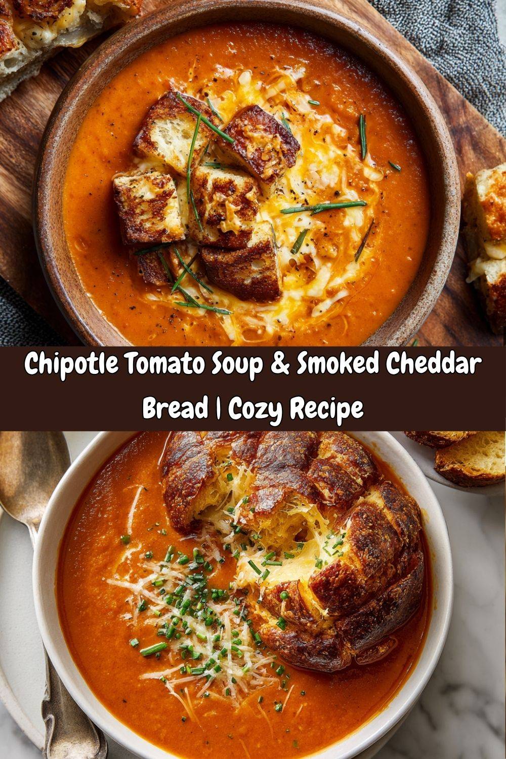 Chipotle Tomato Soup with Smoked Cheddar