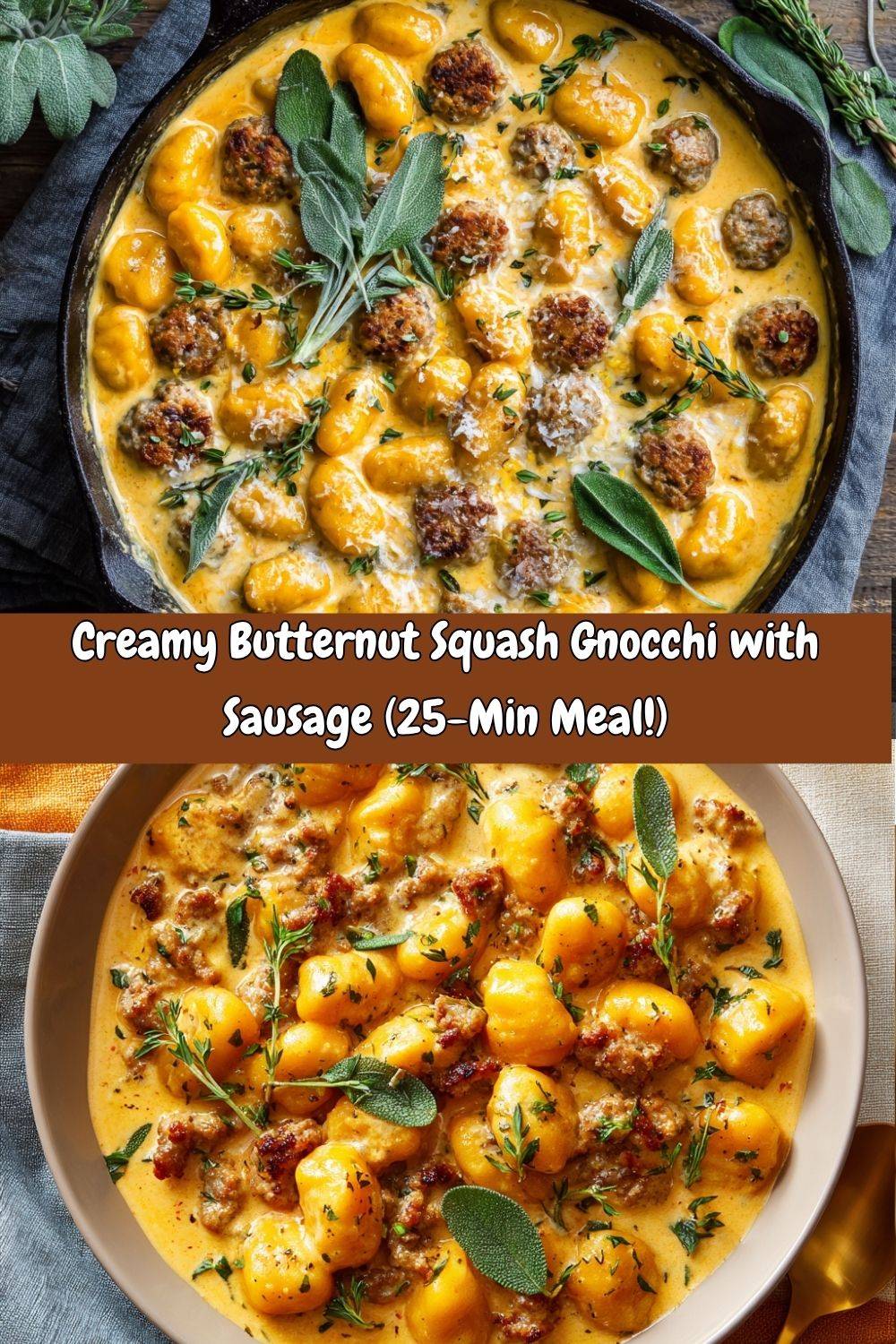 Creamy Butternut Squash Gnocchi with Sausage