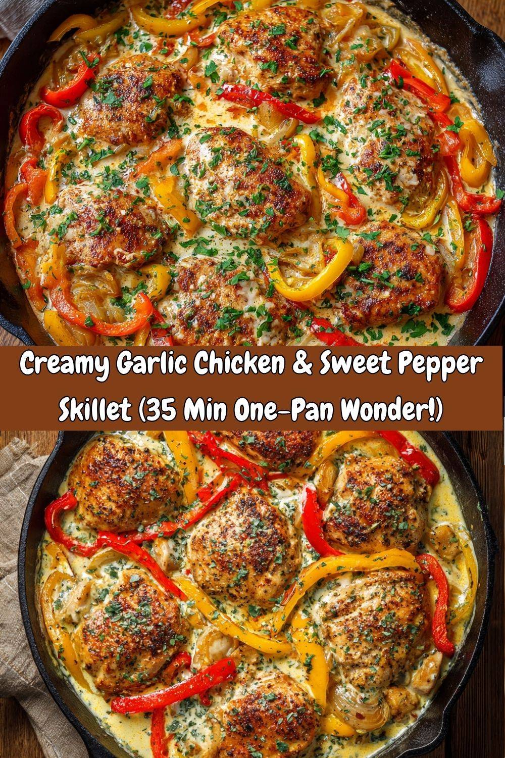 Creamy Garlic Chicken & Sweet Pepper Skillet