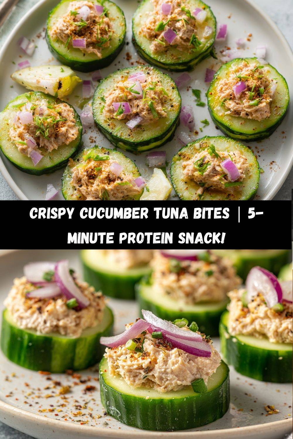Crispy Cucumber Tuna Bites