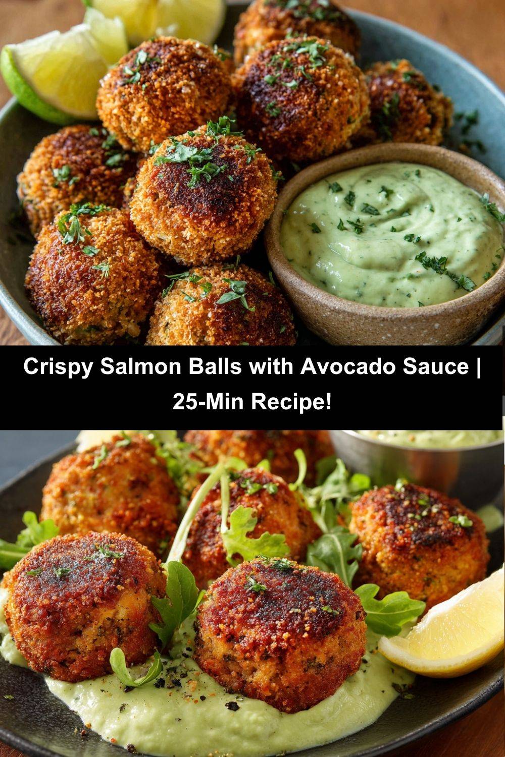 Salmon Balls with Creamy Avocado Sauce