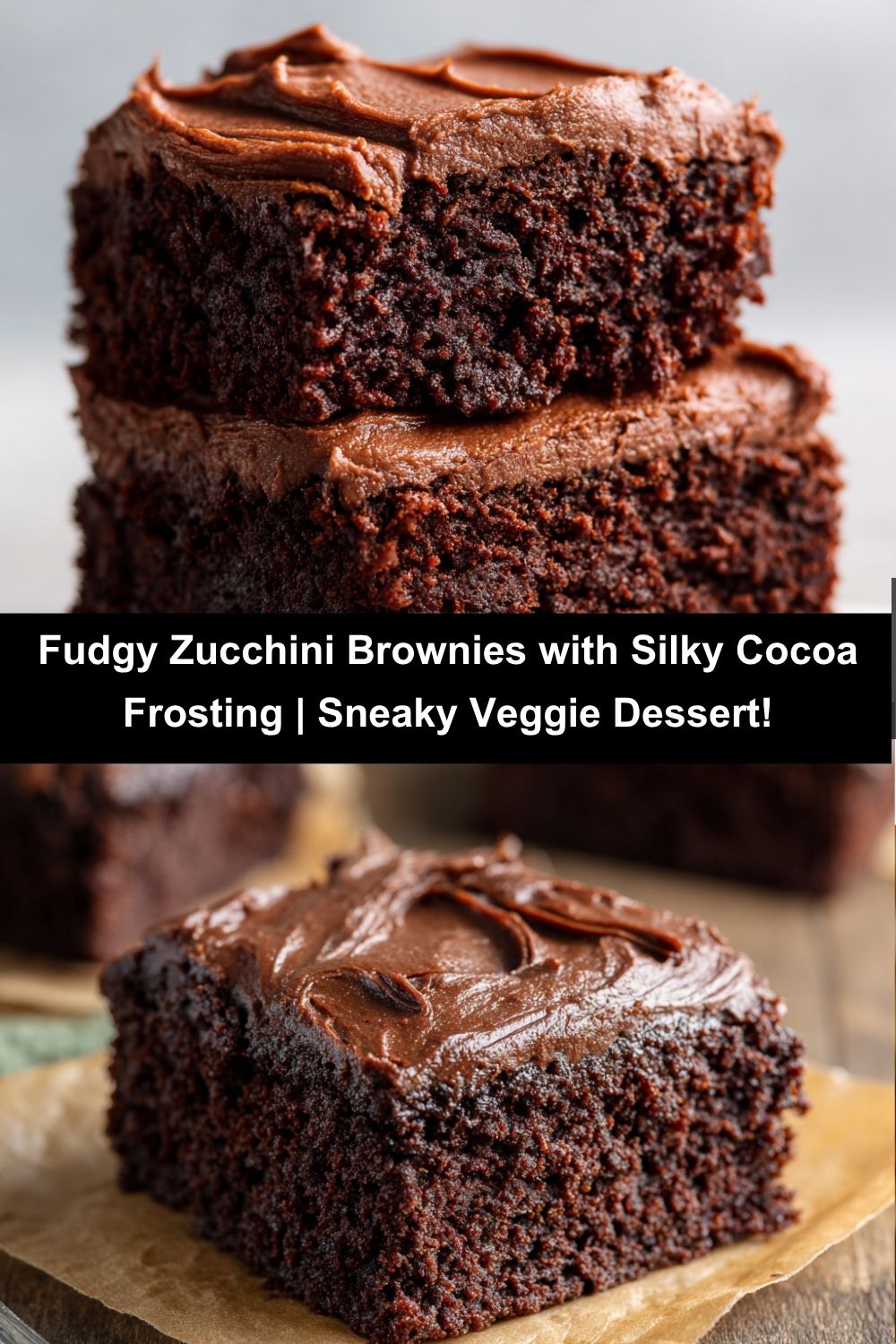 Zucchini Brownies with Silky Cocoa Frosting