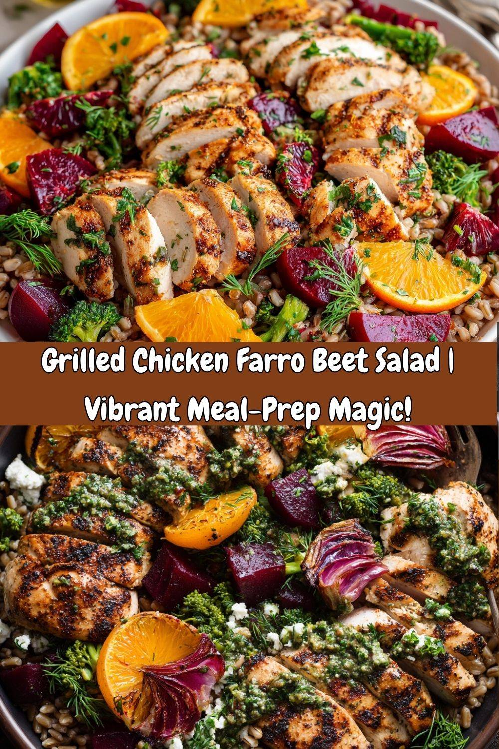Grilled Chicken with Farro Beet Salad