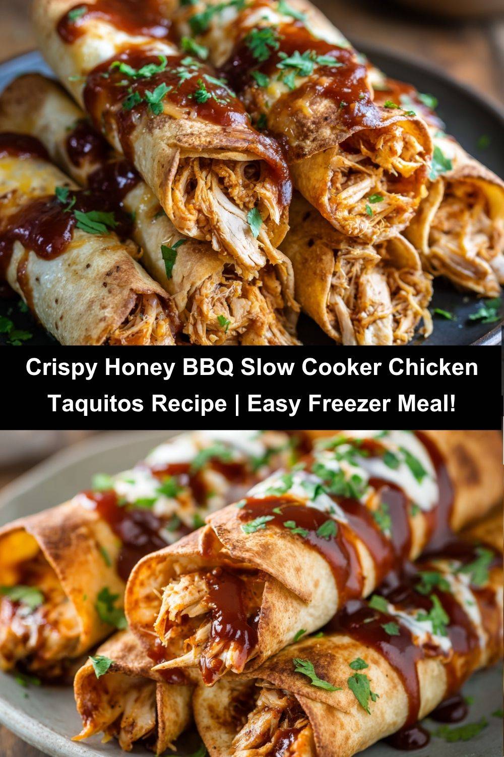 Honey BBQ Slow Cooker Chicken Taquitos