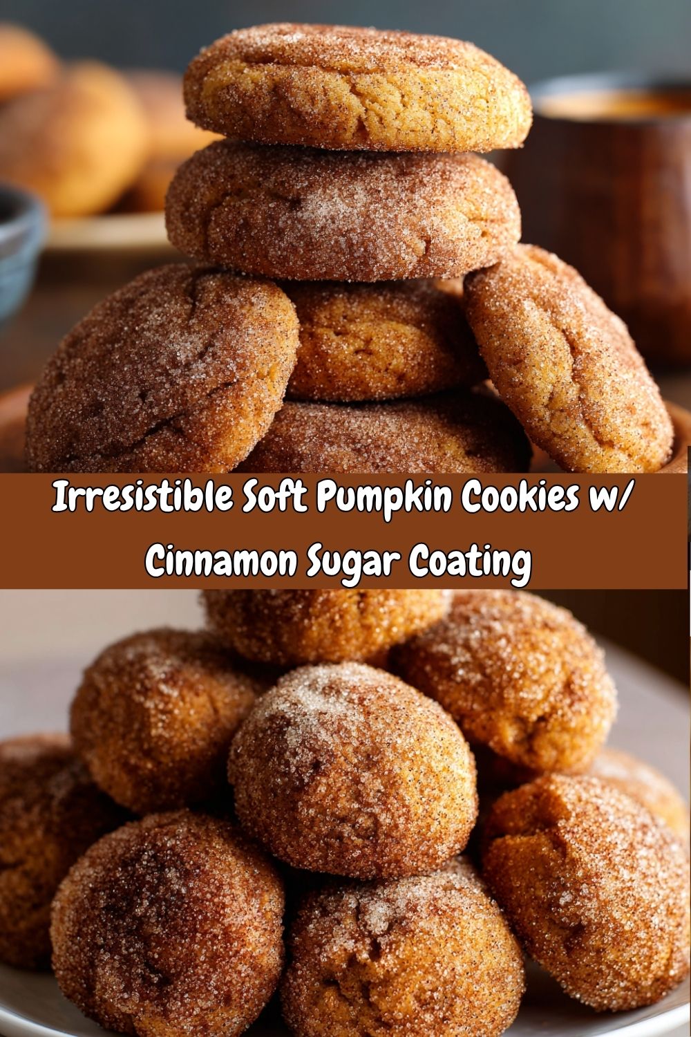 Pumpkin Cookies with Cinnamon Sugar Coating