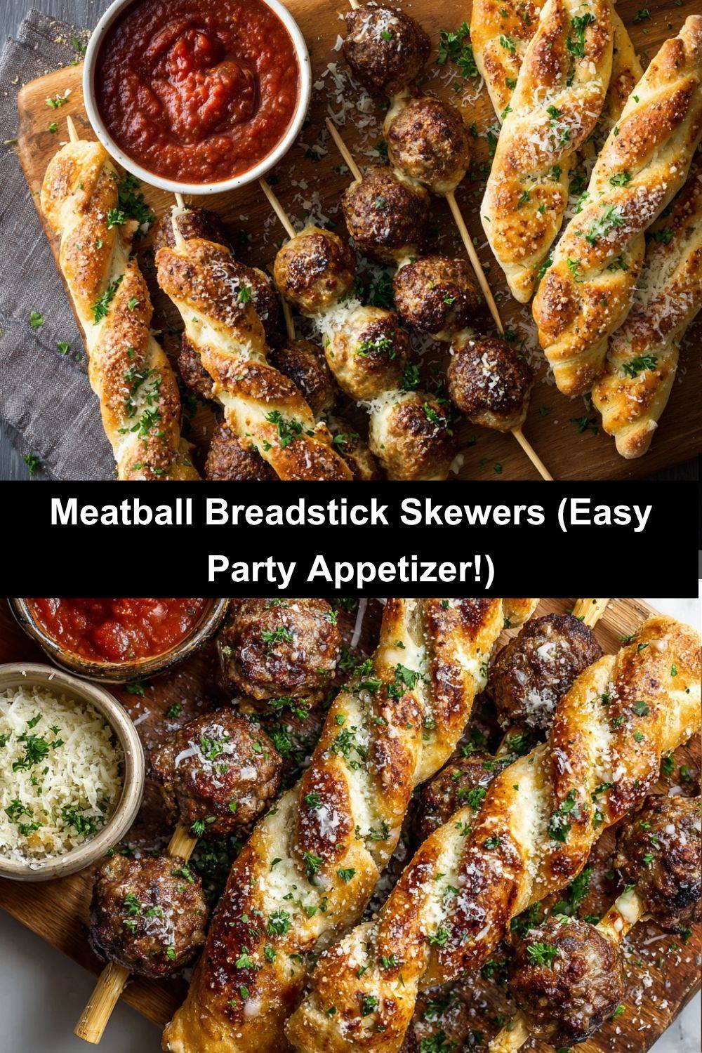 Meatball Breadstick Skewers
