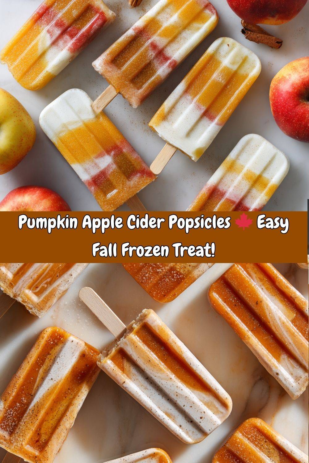 Pumpkin Apple Cider Popsicles
