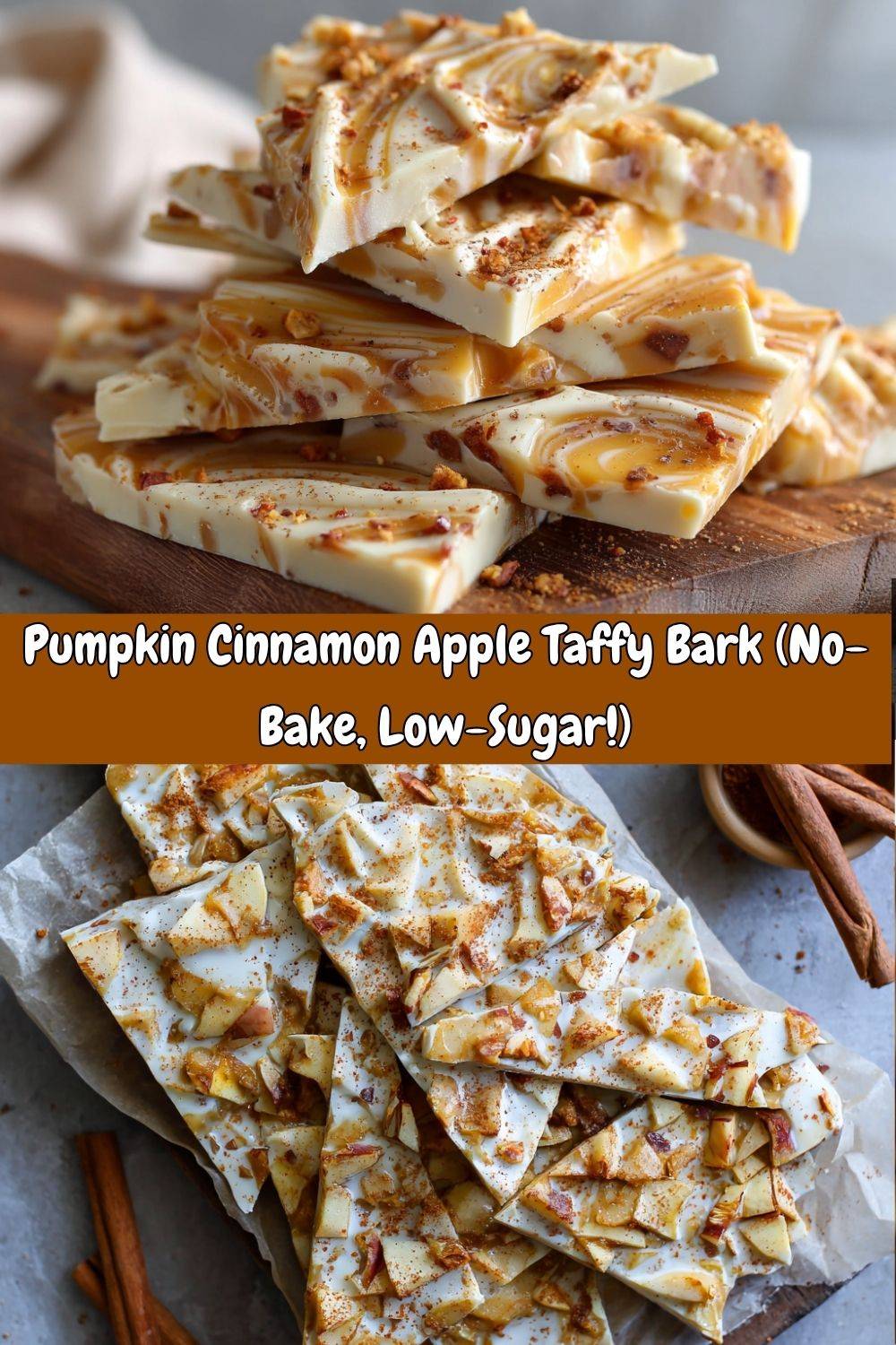 Pumpkin Cinnamon Apple Taffy Bark