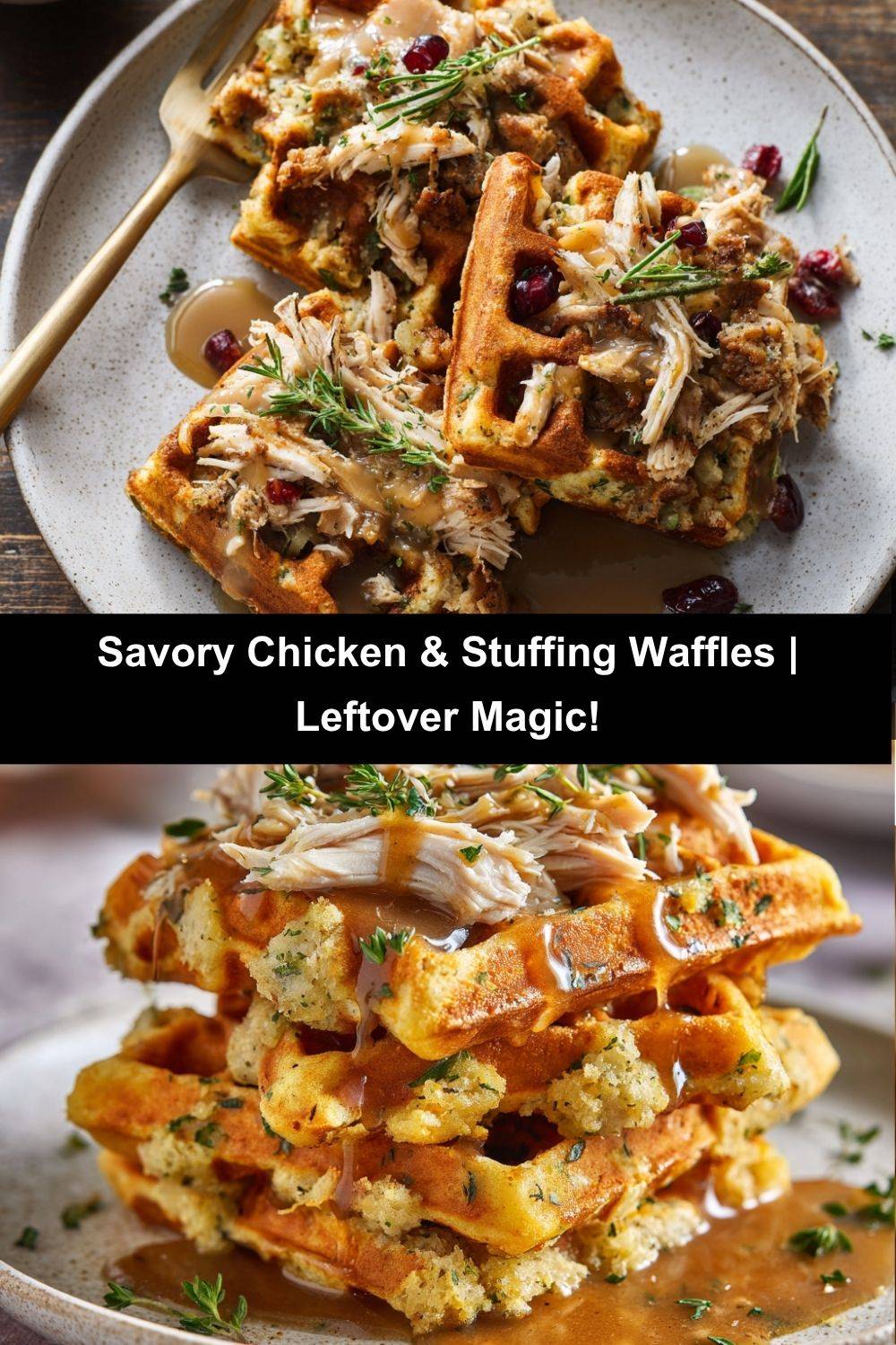 Savory Chicken & Stuffing Waffles