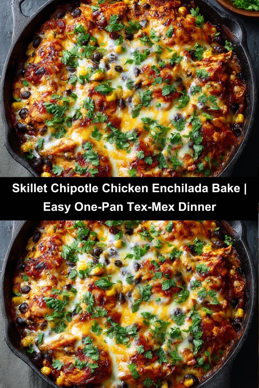 Skillet Chipotle Chicken Enchilada Bake