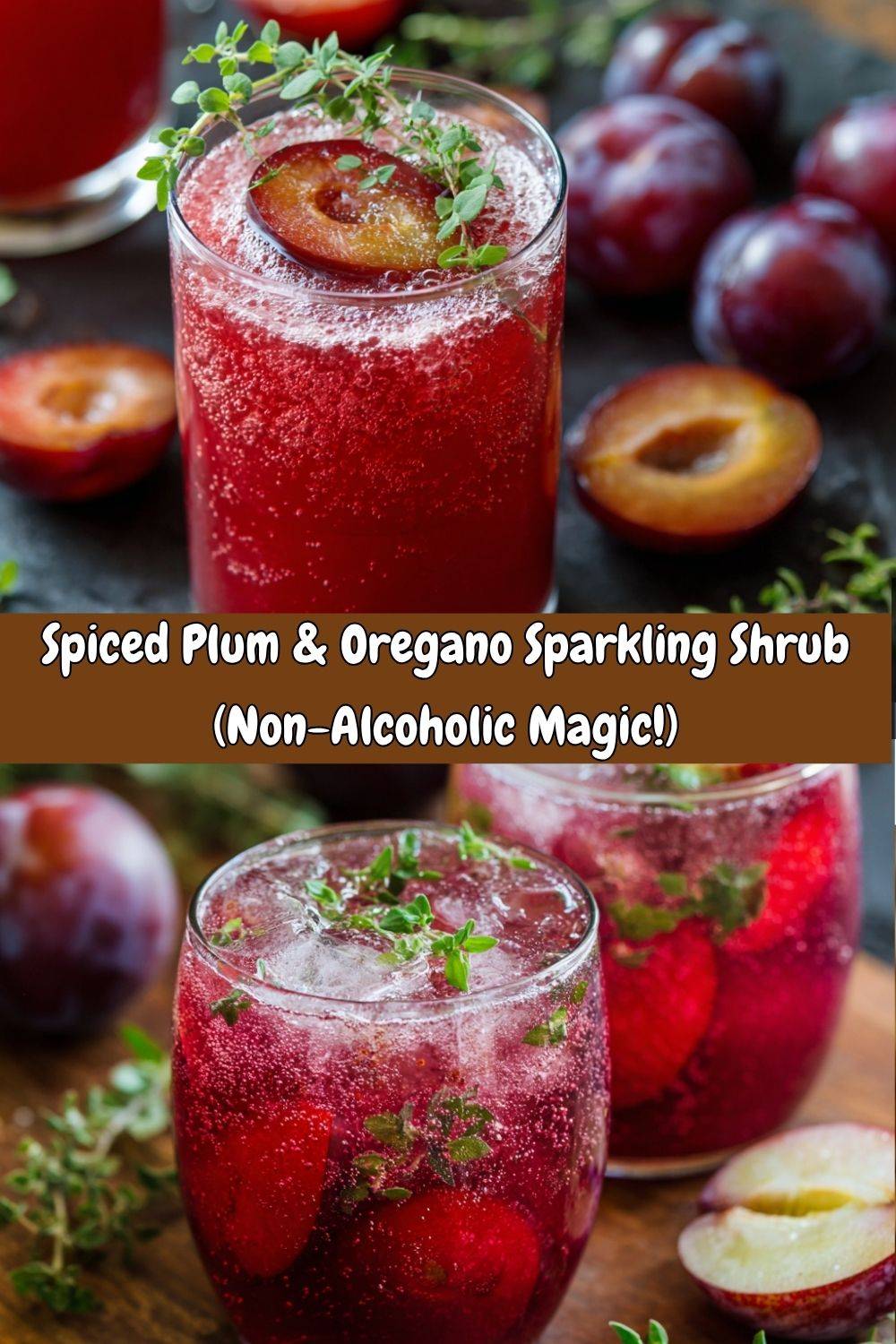 Spiced Plum & Oregano Sparkling Shrub
