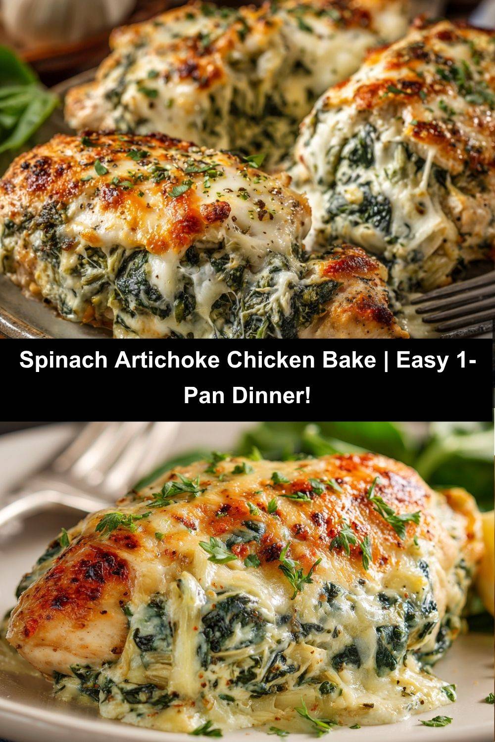 Spinach Artichoke Chicken Breast Bake
